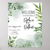 Elegant greenery verlaat trouwuitnodiging poster (Voorkant)
