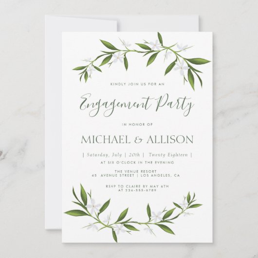 Elegant greenery verloting partijuitnodiging kaart (Voorkant)