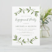 Elegant greenery verloting partijuitnodiging kaart (Staand voorkant)