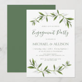 Elegant greenery verloting partijuitnodiging kaart (Voorkant / Achterkant)