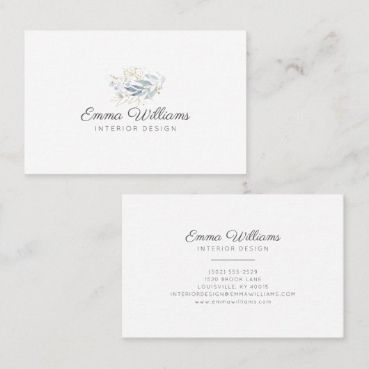 Elegant Greenery Visitekaartje (Voorkant / Achterkant)