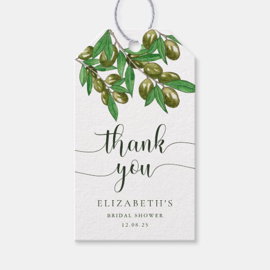 Elegant greenery vrijgezellenfeest gift labels cadeaulabel (Voorkant)