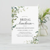 Elegant Greenery Vrijgezellenfeest Luncheon Kaart (Staand voorkant)