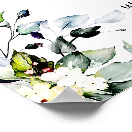 Elegant Greenery Vrijgezellenfeest Welkomstteken Poster (Hoek)