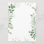 Elegant Greenery Watercolor Wedding Menu (Achterkant)