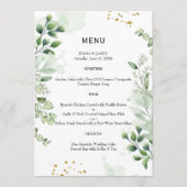 Elegant Greenery Watercolor Wedding Menu (Voorkant)