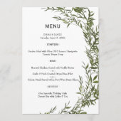Elegant Greenery Watercolor Wedding Menu (Voorkant)