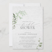 Elegant Greenery Waterverf Bridal Showe Kaart (Voorkant)