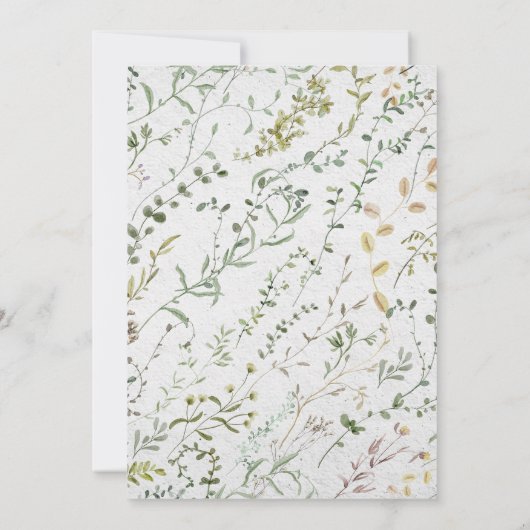 Elegant Greenery Waterverf Bridal Showe Kaart (Achterkant)