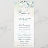 Elegant Greenery Waterverf Eucalyptus Wedding Programmakaart (Voorkant)