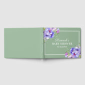 Elegant Greenery Waterverf Floral Baby shower Gastenboek (Volledig)