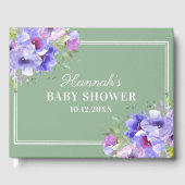 Elegant Greenery Waterverf Floral Baby shower Gastenboek (Voorkant)