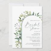 Elegant Greenery Waterverf Floral Vrijgezellenfees Kaart (Voorkant)