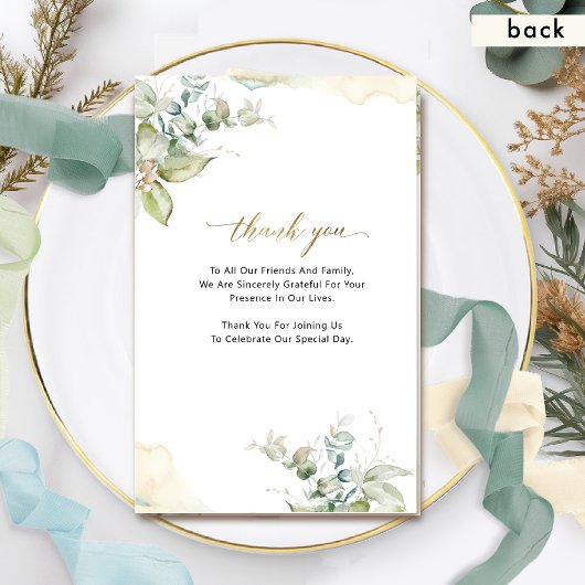 Elegant Greenery Waterverf Folded Wedding Programm