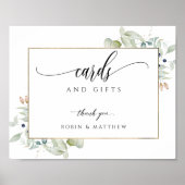 Elegant Greenery Waterverf, Kaarten & cadeaubord Poster (Voorkant)