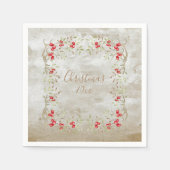 Elegant Greenery Waterverf kerstscript Servet (Voorkant)