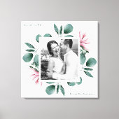 Elegant Greenery Waterverf Lijst Foto bruiloft Canvas Afdruk (Voorkant)