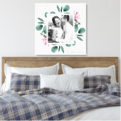 Elegant Greenery Waterverf Lijst Foto bruiloft Canvas Afdruk (Insitu (Slaapkamer))