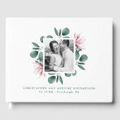 Elegant Greenery Waterverf Lijst Foto bruiloft Gastenboek (Voorkant)