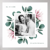 Elegant Greenery Waterverf Lijst Foto bruiloft