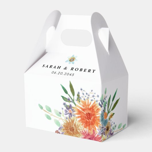 Elegant Greenery Waterverf Vrijgezellenfeest Bedankdoosjes (Voorkant Zijde)