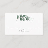 Elegant Greenery Waterverf Wedding Place Card Plaatskaartje (Voorkant)
