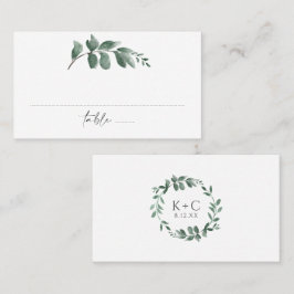 Elegant Greenery Waterverf Wedding Place Card Plaatskaartje