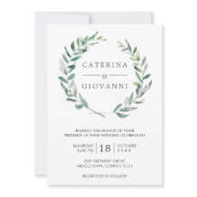 Elegant Greenery Waterverf Wreath Rustic Wedding