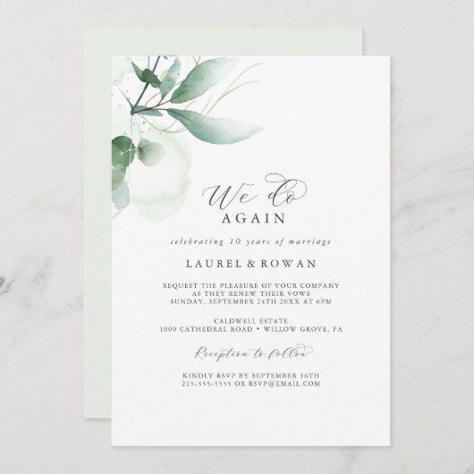 Elegant Greenery we doen het weer met Hernieuwing Kaart (Voorkant / Achterkant)