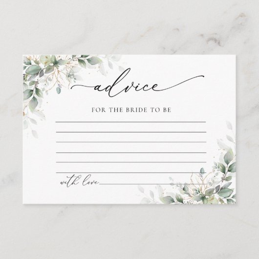 Elegant Greenery Wedding Advice Enclosure Card Informatiekaartje (Voorkant)