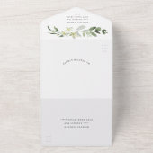 Elegant Greenery Wedding All In One Uitnodiging (Buitenkant)