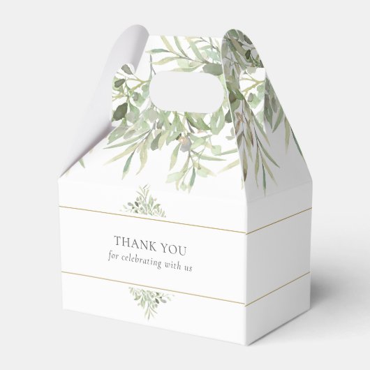 Elegant Greenery Wedding Bedankt Bedankdoosjes (Achterkant)