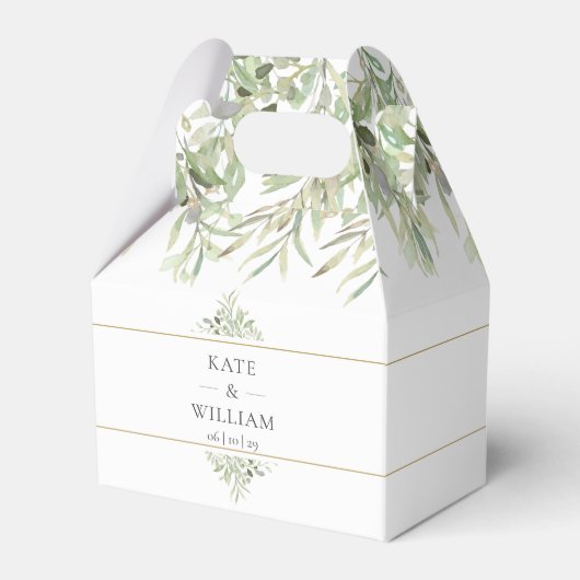 Elegant Greenery Wedding Bedankt Bedankdoosjes (Voorkant Zijde)