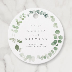 Elegant Greenery Wedding Bedankt Bedankjes Labels
