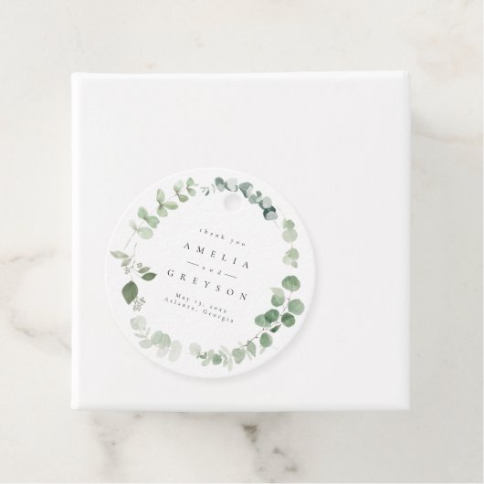 Elegant Greenery Wedding Bedankt Bedankjes Labels (In situ)