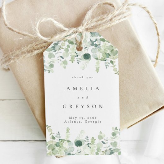 Elegant Greenery Wedding Bedankt Cadeaulabel