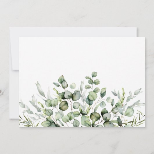 Elegant Greenery Wedding Bedankt Kaart (Achterkant)