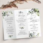 Elegant Greenery Wedding Ceremony Programme