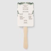 Elegant Greenery Wedding Ceremony Programme Handwaaier (Achterkant)