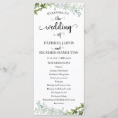 Elegant Greenery Wedding Ceremony Programme Programmakaart (Voorkant)