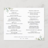 Elegant Greenery Wedding Chronologie en Programma (Achterkant)