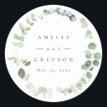 Elegant Greenery Wedding Cocktail Paper Napkins Ronde Sticker<br><div class="desc">Greenery Elegant Wedding Program Fans | Alle tekst-,  tekst- en achtergrondkleuren bewerken</div>
