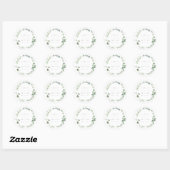 Elegant Greenery Wedding Cocktail Paper Napkins Ronde Sticker (Vel)