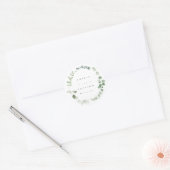 Elegant Greenery Wedding Cocktail Paper Napkins Ronde Sticker (Envelop)