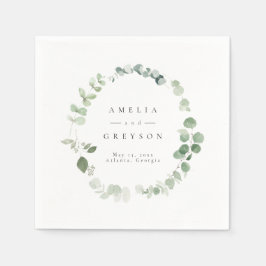Elegant Greenery Wedding Cocktail Paper Napkins Servet