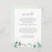 Elegant Greenery Wedding Details Enclosure Kaart (Voorkant / Achterkant)