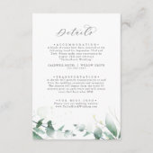 Elegant Greenery Wedding Details Enclosure Kaart (Voorkant)