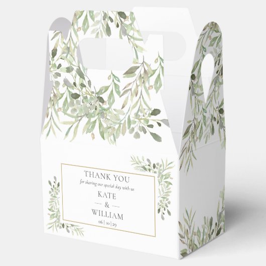 Elegant Greenery Wedding Favor Box Bedankdoosjes (Geopend)