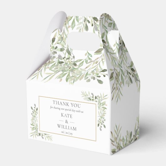 Elegant Greenery Wedding Favor Box Bedankdoosjes (Voorkant Zijde)