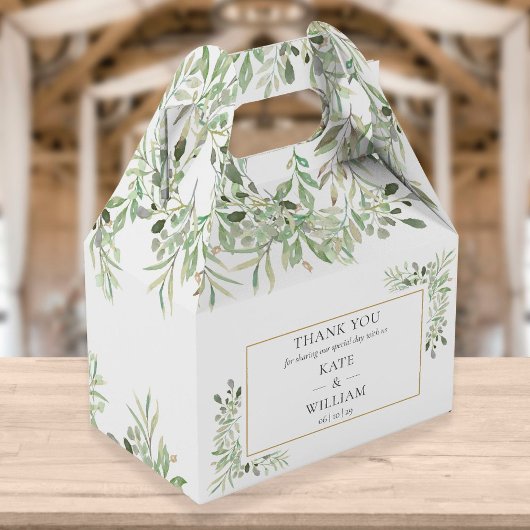 Elegant Greenery Wedding Favor Box Bedankdoosjes